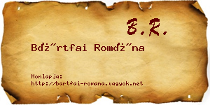 Bártfai Romána névjegykártya
